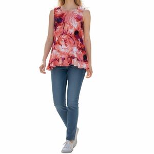 WORTHINGTON Red and Pink Peplum blouse